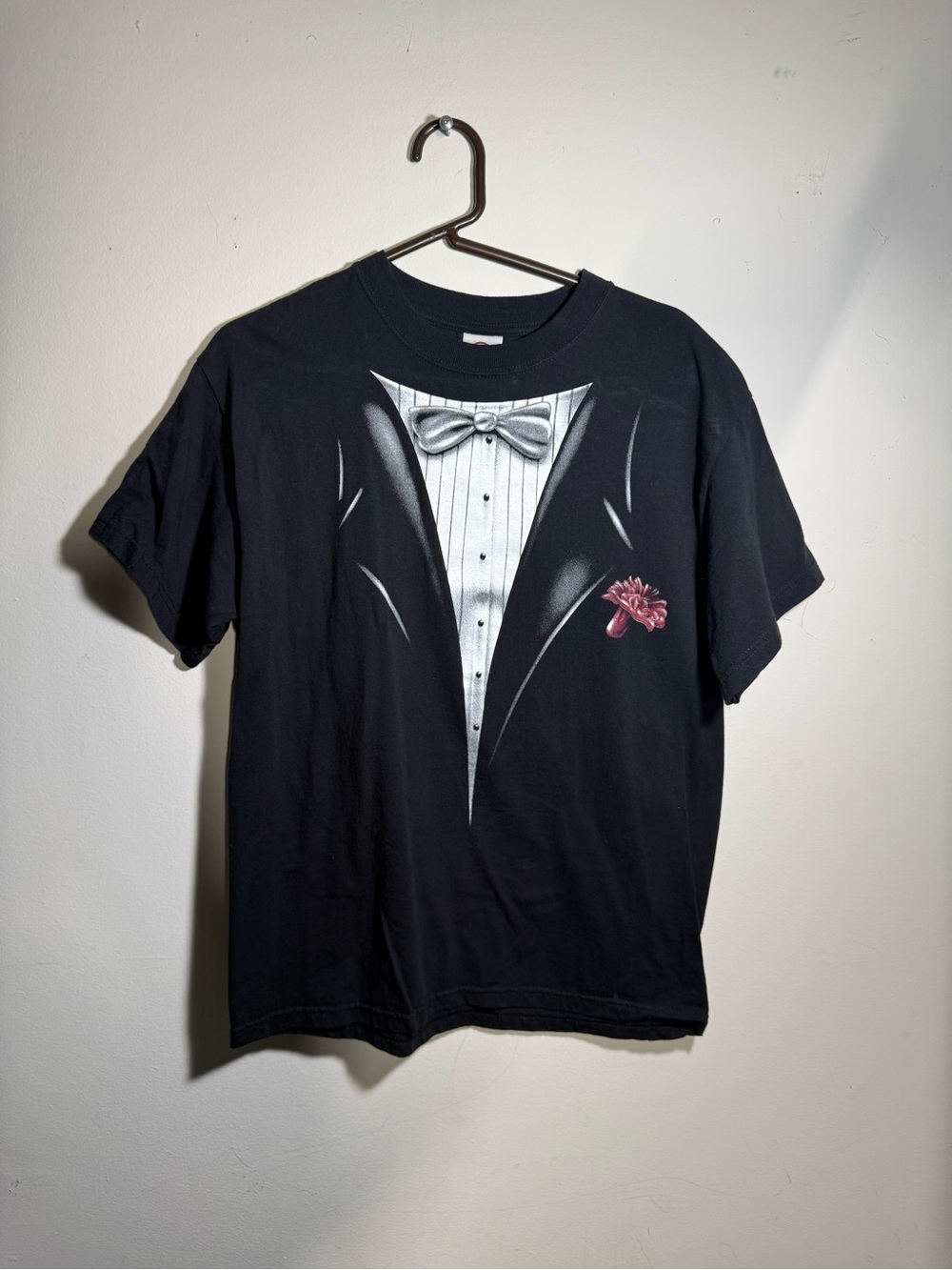 Delta Magnum Weight Black Crewneck T-Shirt with Red Logo